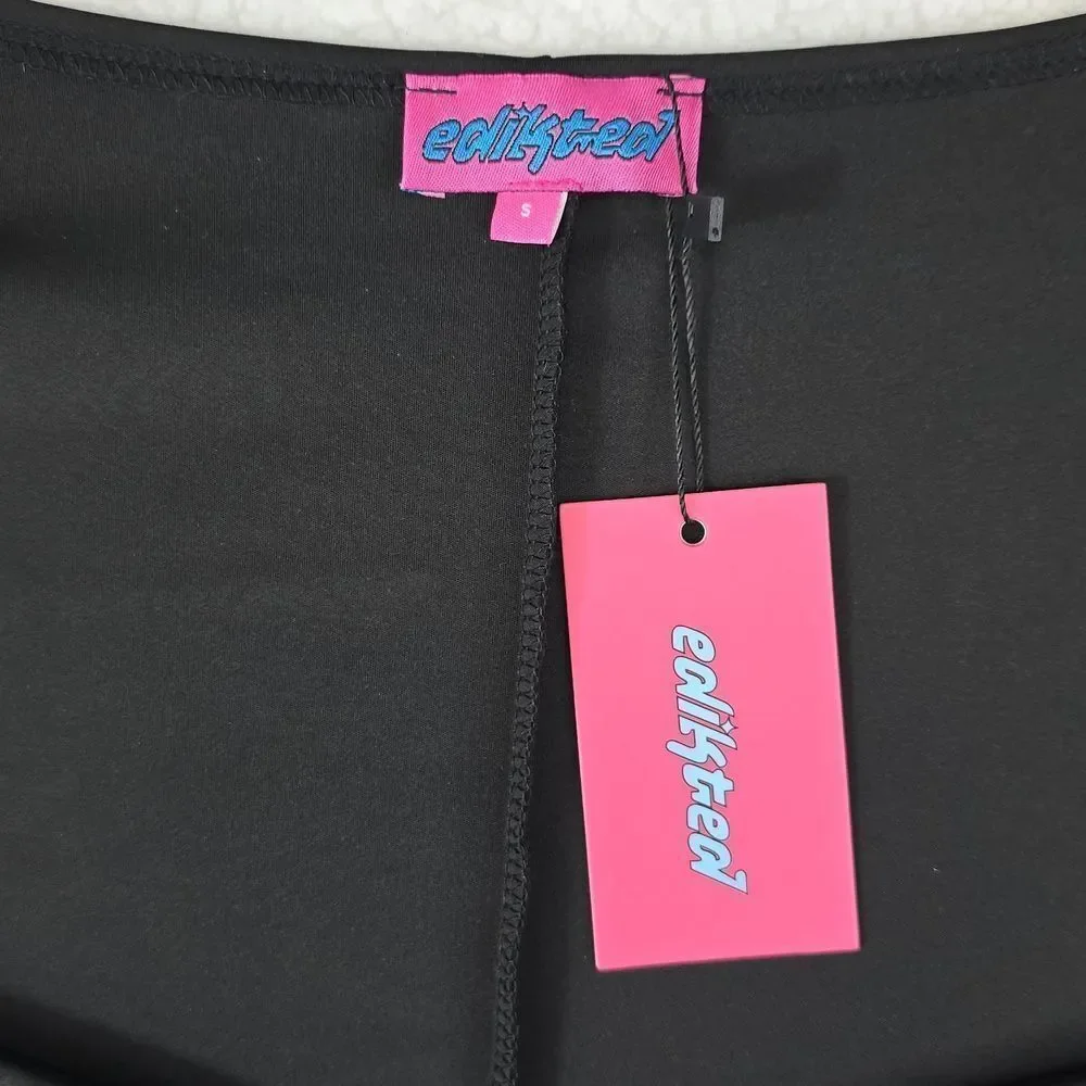 Edikted Sugar Long Sleeve Romper Black Size Small New - Picture 4 of 16